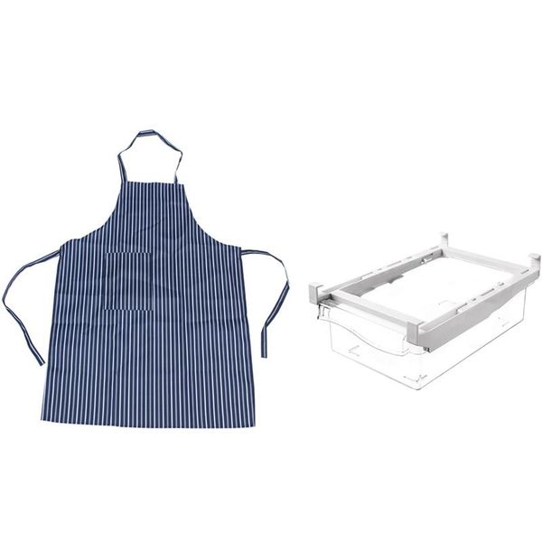 aprons 1 pcs waterproof bib apron nylon blue and white stripe & plastic clear fridge organizer bins with handle
aprons 1 pcs waterproof bib apron nylon blue and white stripe & plastic clear fridge organizer bins with handle
