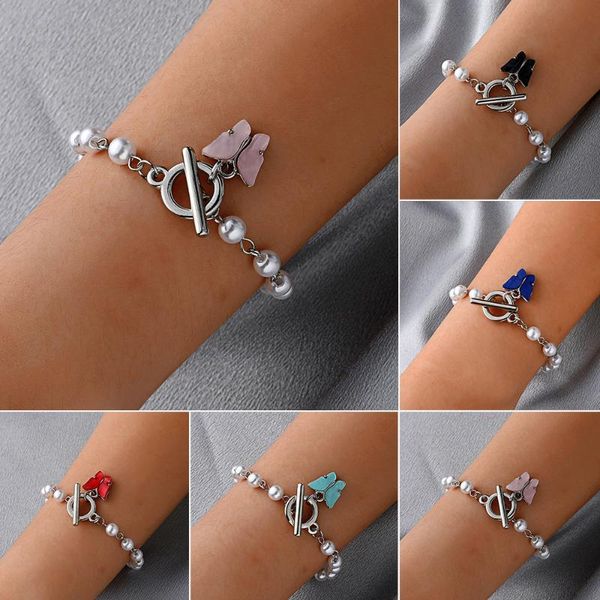 link, chain butterfly bracelet korea simple acrylic pearl student friend friendship gift wholesale charm bracelets for women, Black
link, chain butterfly bracelet korea simple acrylic pearl student friend friendship gift wholesale charm bracelets for women, Black