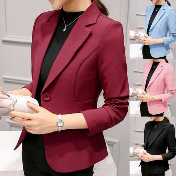 women's suits & blazers women one button solid color lapel long sleeve slim blazer coat suit jacket, White;black
women's suits & blazers women one button solid color lapel long sleeve slim blazer coat suit jacket, White;black