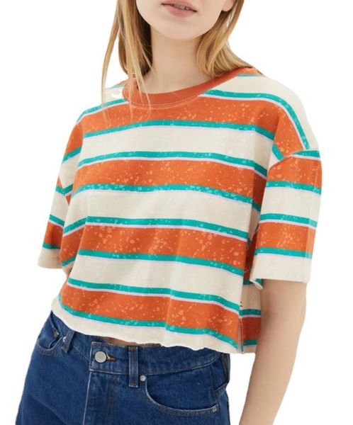 2021 new cut short round neck women's t-shirt, White
2021 new cut short round neck women's t-shirt, White