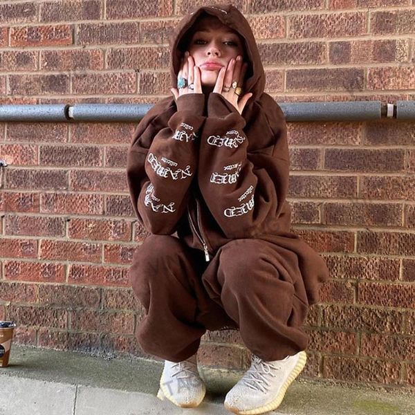 women's hoodies & sweatshirts vintage women zip-up hoodie gothic letter print punk e-girl sweatshirt y2k aesthetic oversized streetwear, Black
women's hoodies & sweatshirts vintage women zip-up hoodie gothic letter print punk e-girl sweatshirt y2k aesthetic oversized streetwear, Black