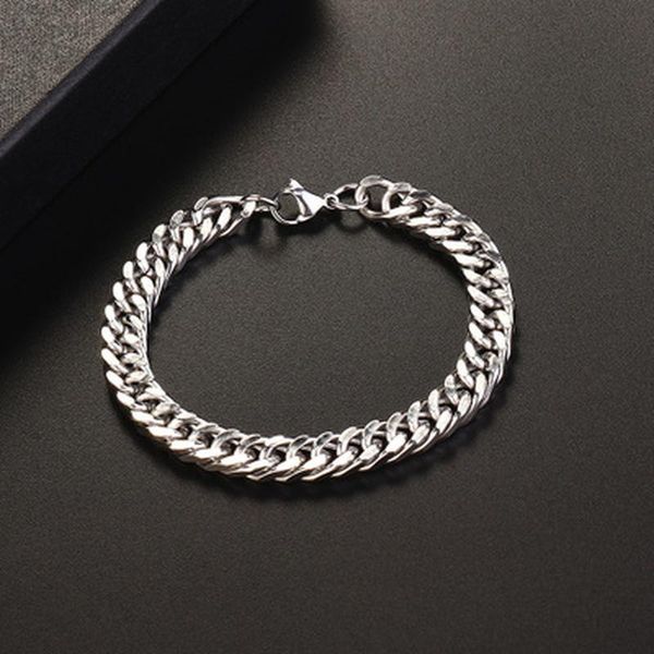 link, chain zg punk style men's stainless steel trendy bracelet fashion jewelry for boyfriend gift, Black
link, chain zg punk style men's stainless steel trendy bracelet fashion jewelry for boyfriend gift, Black