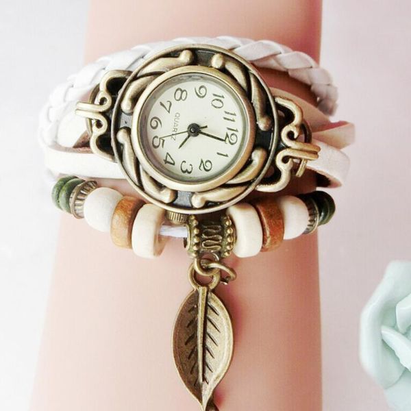 wristwatches women girl vintage watches bracelet leaf pendant leather lady womans wrist watch gift #g955, Slivery;brown
wristwatches women girl vintage watches bracelet leaf pendant leather lady womans wrist watch gift #g955, Slivery;brown