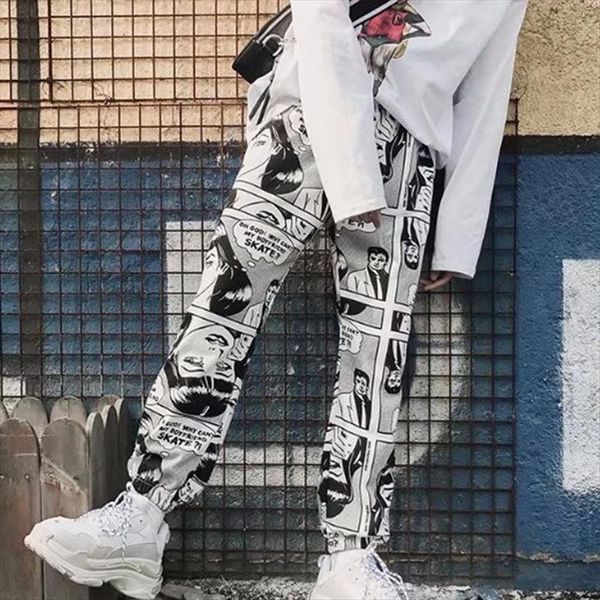 hip hop style fashion women capri trendy cartoon comic printed trousers elastic waist harem, Black;white
hip hop style fashion women capri trendy cartoon comic printed trousers elastic waist harem, Black;white