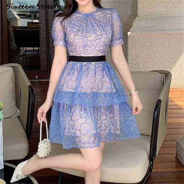 sequin blue lace vintage dress woman summer beach o-neck high waist vestido elegant party mini es female puff 210603, Black;gray
sequin blue lace vintage dress woman summer beach o-neck high waist vestido elegant party mini es female puff 210603, Black;gray