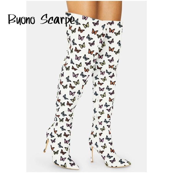 boots butterfly high heels knee elastic fabric thick women's print pointed toe for women botas sexy, Black
boots butterfly high heels knee elastic fabric thick women's print pointed toe for women botas sexy, Black