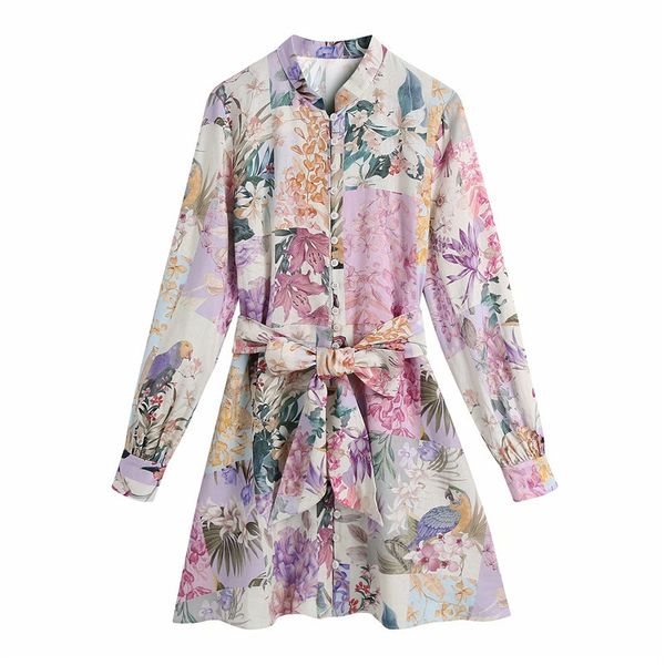 casual dresses spring summer new fashion flower print za mini women elegant single breasted long sleeve dress with belt chic o5fz, Black;gray
casual dresses spring summer new fashion flower print za mini women elegant single breasted long sleeve dress with belt chic o5fz, Black;gray