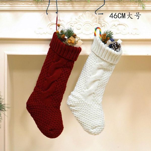 christmas decorations 46cm wool knit stockings wall hanging ornaments gift bag decorative pendant candy twist socks
christmas decorations 46cm wool knit stockings wall hanging ornaments gift bag decorative pendant candy twist socks