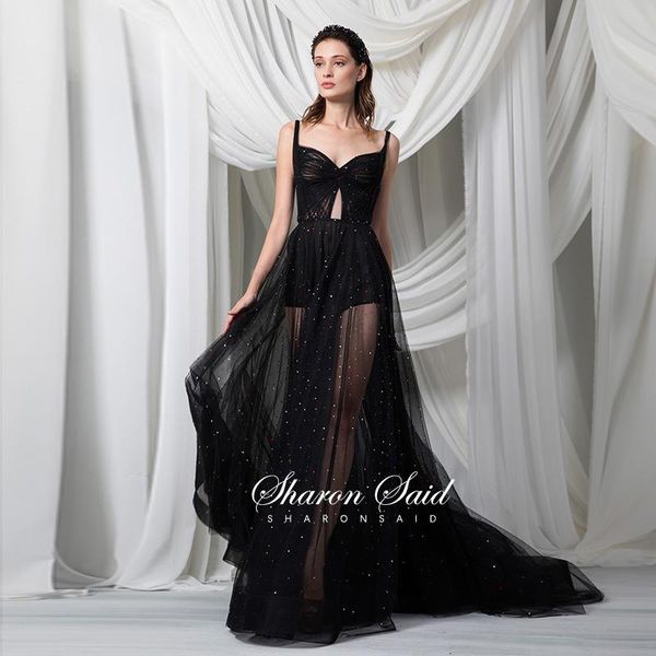 party dresses spaghetti straps black tulle long evening dress crystal see through jumpsuit prom 2021 girls graduation gowns, White;black
party dresses spaghetti straps black tulle long evening dress crystal see through jumpsuit prom 2021 girls graduation gowns, White;black