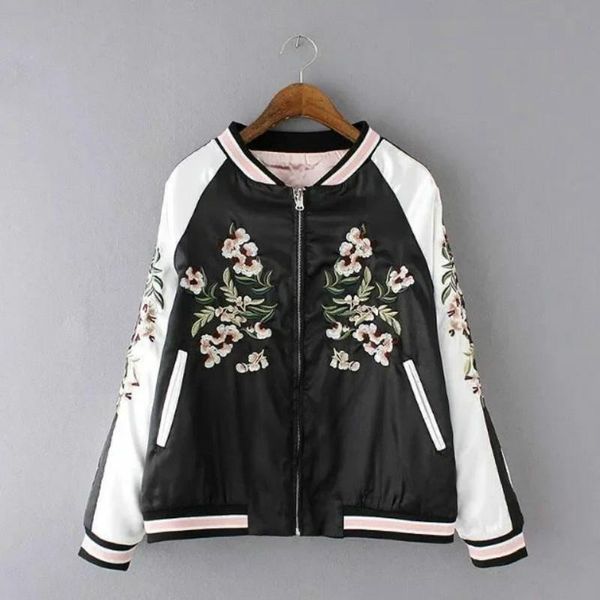 women's jackets 2021 spring autumn european american embroidered zipper appliques floral o-neck streetwear fashion baseball suit jacket, Black;brown
women's jackets 2021 spring autumn european american embroidered zipper appliques floral o-neck streetwear fashion baseball suit jacket, Black;brown