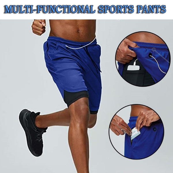 summer men's short pants double layer quick-dry multi-functional sports shorts with pockets fashion male sweatpants, White;black
summer men's short pants double layer quick-dry multi-functional sports shorts with pockets fashion male sweatpants, White;black