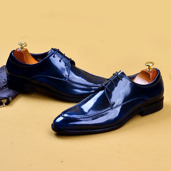 lacing patent leather formal shoes men blue men brogue british oxford dress shoes genuine leather pointed toe men wedding shoes, Black
lacing patent leather formal shoes men blue men brogue british oxford dress shoes genuine leather pointed toe men wedding shoes, Black