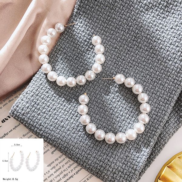 fashion big circle stud trendy temperament all-match charm pearl semicircle earrings for women, Silver
fashion big circle stud trendy temperament all-match charm pearl semicircle earrings for women, Silver