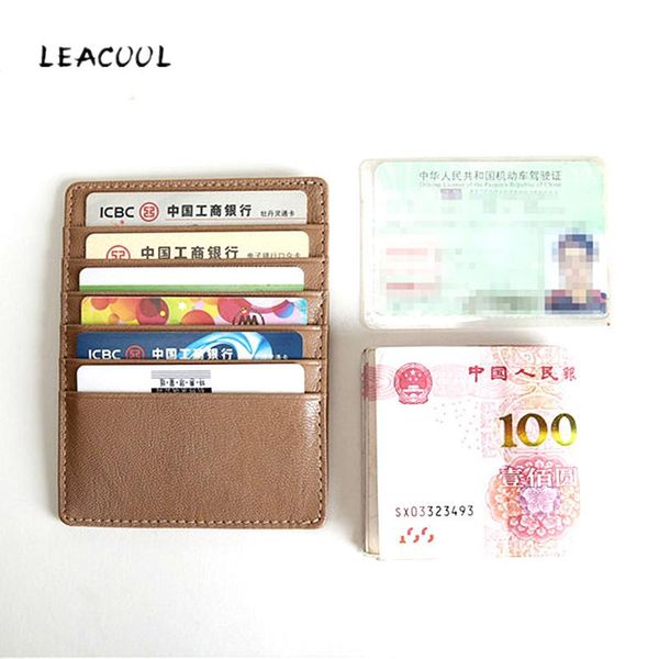 card holders 100% genuine leather men slim minimalist wallet mini cardholder case male business id creditcard pocket bag, Brown;gray
card holders 100% genuine leather men slim minimalist wallet mini cardholder case male business id creditcard pocket bag, Brown;gray