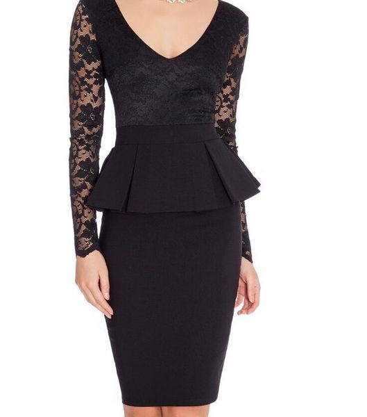 casual dresses women lace long sleeve bodycon office business work dress ruffles peplum slim black summer pencil, Black;gray
casual dresses women lace long sleeve bodycon office business work dress ruffles peplum slim black summer pencil, Black;gray
