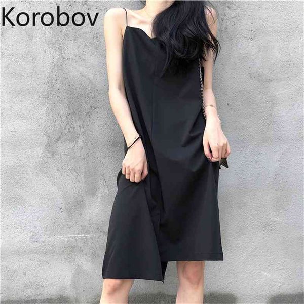 korobov summer new arrival black dress korean slash neck spaghetti strap dresses party irregular vestidos mujer 210430, Black;gray
korobov summer new arrival black dress korean slash neck spaghetti strap dresses party irregular vestidos mujer 210430, Black;gray