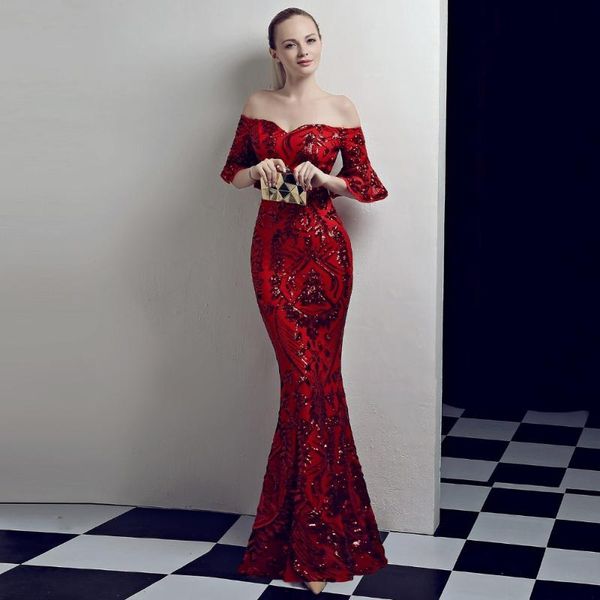 casual dresses d082 kim red sequined off the shoulder flare sleeves mermaid long dress, Black;gray
casual dresses d082 kim red sequined off the shoulder flare sleeves mermaid long dress, Black;gray