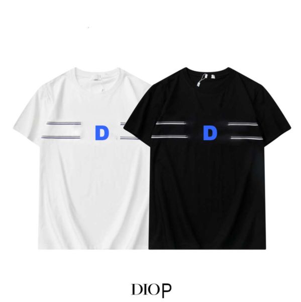 fashion brand printed short-sleeved t shirt, White;black