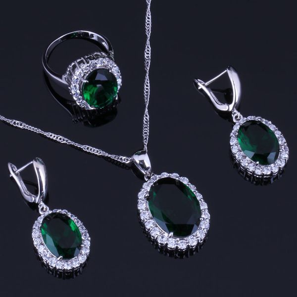 charming oval egg green cubic zirconia white cz 925 sterling silver jewelry sets for women earrings pendant chain ring v0285
charming oval egg green cubic zirconia white cz 925 sterling silver jewelry sets for women earrings pendant chain ring v0285
