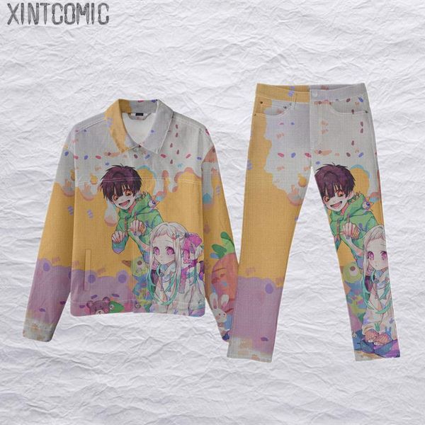 men's tracksuits anime toilet-bound hanako-kun spring and autumn cowboy jacket lapel coat straight jeans child men women suit clothing, Gray
men's tracksuits anime toilet-bound hanako-kun spring and autumn cowboy jacket lapel coat straight jeans child men women suit clothing, Gray