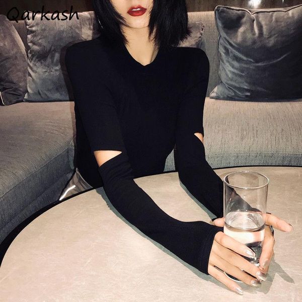 women's t-shirt long sleeve t-shirts women hole design solid skinny female spring all-match simple trendy clothing harajuku ly, White
women's t-shirt long sleeve t-shirts women hole design solid skinny female spring all-match simple trendy clothing harajuku ly, White