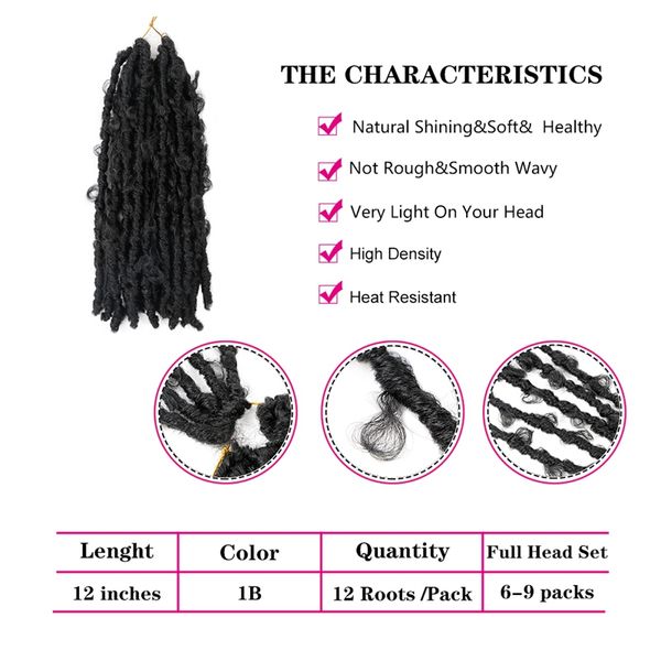 crochet hair synthetic 12 inch pre-looped bob distressed faux locs braiding hari extensions for women, Black
crochet hair synthetic 12 inch pre-looped bob distressed faux locs braiding hari extensions for women, Black