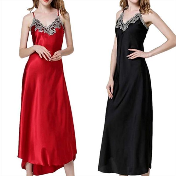 satin long nightdress silk lace women sleepwear lingerie nightgown spaghetti strap sleeveless nightie sleep lounge, Black;red
satin long nightdress silk lace women sleepwear lingerie nightgown spaghetti strap sleeveless nightie sleep lounge, Black;red