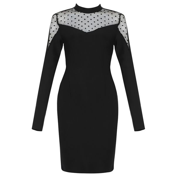 elegant party women dress bandage o neck long sleeve black pencil arrival mesh ladies clothes 210515, Black;gray
elegant party women dress bandage o neck long sleeve black pencil arrival mesh ladies clothes 210515, Black;gray