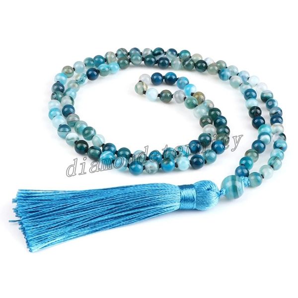 natural 6mm striped agates stone necklace prayer buddha 108 mala beads blue tassel bohemian necklaces for men women yoga jewelry, Silver
natural 6mm striped agates stone necklace prayer buddha 108 mala beads blue tassel bohemian necklaces for men women yoga jewelry, Silver