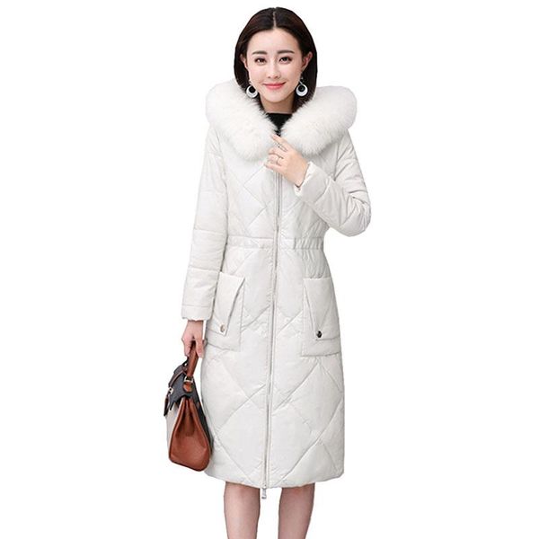 women's leather & faux 2021 elegant women sheepskin jacket large size loose fur collar hooded parker duck down thick warm lady coat ok1, Black
women's leather & faux 2021 elegant women sheepskin jacket large size loose fur collar hooded parker duck down thick warm lady coat ok1, Black