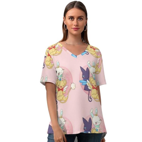 women's t-shirt kero t shirt kawaii lady street wear short-sleeve pattern v neck tee plus size, White
women's t-shirt kero t shirt kawaii lady street wear short-sleeve pattern v neck tee plus size, White