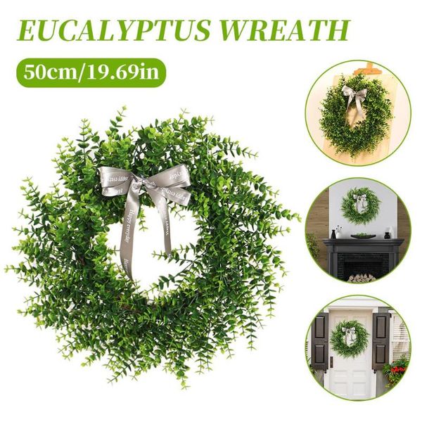 decorative flowers & wreaths artificial eucalyptus hanging ornaments wreath simulation garland with silver ribbon bow for door window wall d
decorative flowers & wreaths artificial eucalyptus hanging ornaments wreath simulation garland with silver ribbon bow for door window wall d