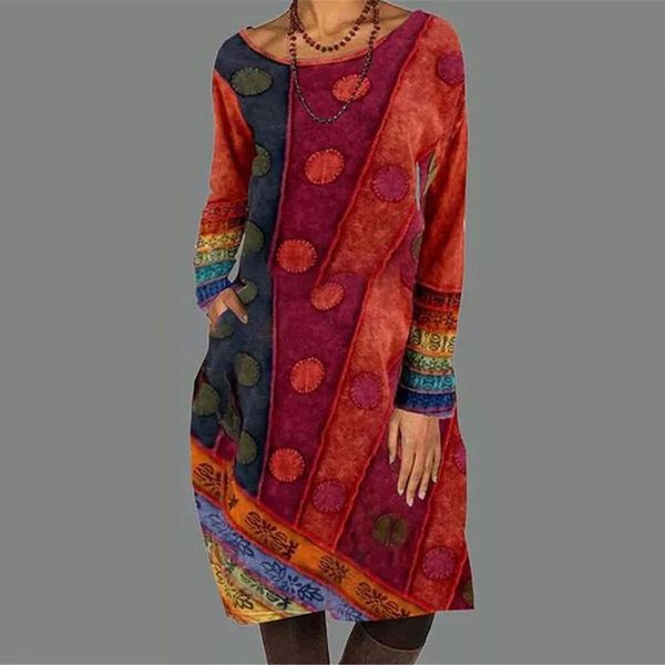 casual dresses vintage patchwork print women party dress 2021 winter elegant o-neck long sleeve female pockets vestido 3xl, Black;gray
casual dresses vintage patchwork print women party dress 2021 winter elegant o-neck long sleeve female pockets vestido 3xl, Black;gray