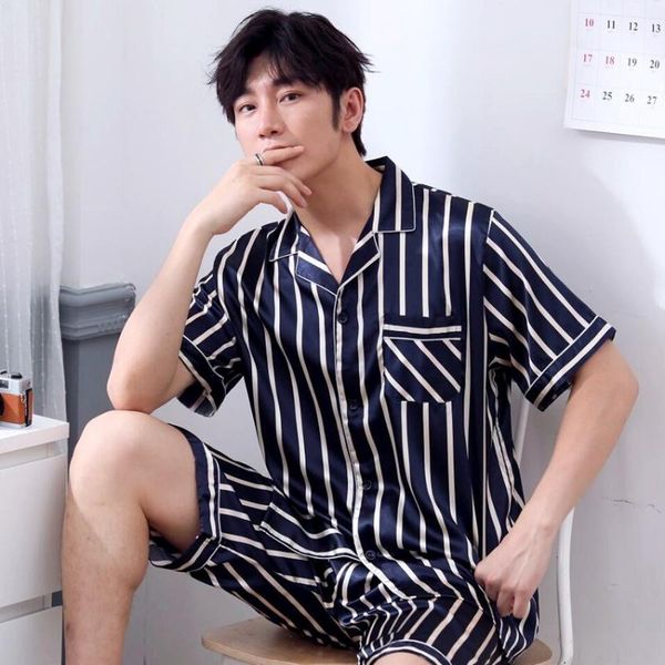 men's sleepwear imitate silk polyester men pajama sets satin strip man pajamas nightgown 3xl summer short sleeved pyjamas, Black;brown
men's sleepwear imitate silk polyester men pajama sets satin strip man pajamas nightgown 3xl summer short sleeved pyjamas, Black;brown