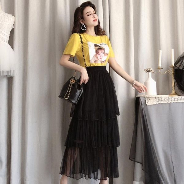 summer sticker pearl short sleeve t + gauze cake skirt twinset women's set real time two piece pants, White
summer sticker pearl short sleeve t + gauze cake skirt twinset women's set real time two piece pants, White