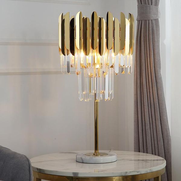 postmodern stainless steel crystal e27 table lamp bedroom bedside living room luxury golden decorative light fixtures lamps
postmodern stainless steel crystal e27 table lamp bedroom bedside living room luxury golden decorative light fixtures lamps