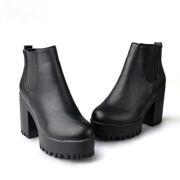 botas mujer fashion women boots square heel platforms zapatos mujer pu leather thigh high pump boots motorcycle shoes y0910, Black
botas mujer fashion women boots square heel platforms zapatos mujer pu leather thigh high pump boots motorcycle shoes y0910, Black