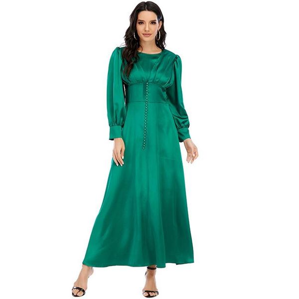 casual dresses silky satin long dress women's sleeve waist beaded pleated high temperament dashiki feminine african 2021, Black;gray
casual dresses silky satin long dress women's sleeve waist beaded pleated high temperament dashiki feminine african 2021, Black;gray