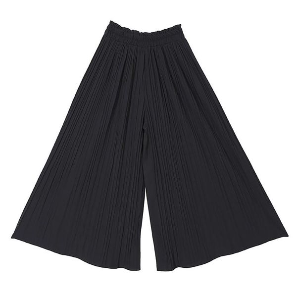 summer women midi chiffon wide leg pants fashion pleated thin calf length elastic waist loose baggy trousers women's & capris, Black;white
summer women midi chiffon wide leg pants fashion pleated thin calf length elastic waist loose baggy trousers women's & capris, Black;white