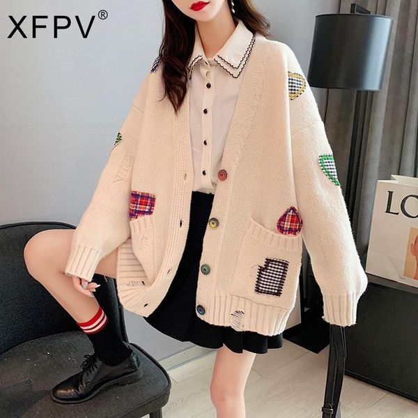 women's knits & tees xfpv 2021 spring autumn fashion long sleeve print button loose mid-length sweater cardigan women's jacket ly00, White
women's knits & tees xfpv 2021 spring autumn fashion long sleeve print button loose mid-length sweater cardigan women's jacket ly00, White