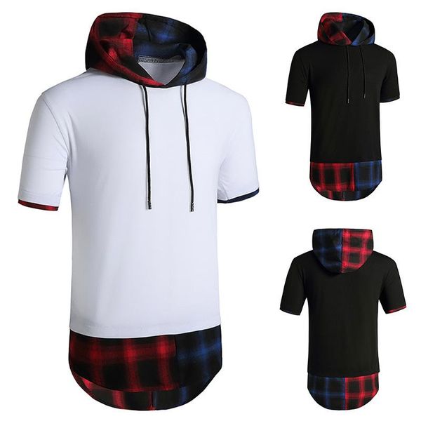 fashion men's t-shirts hoodie tee casual large size short sleeve, White;black
fashion men's t-shirts hoodie tee casual large size short sleeve, White;black
