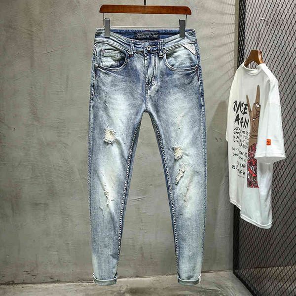 jeans fashion retro design slim fit denim ripped mens brand clothing nostalgia color biker small feet, Blue
jeans fashion retro design slim fit denim ripped mens brand clothing nostalgia color biker small feet, Blue