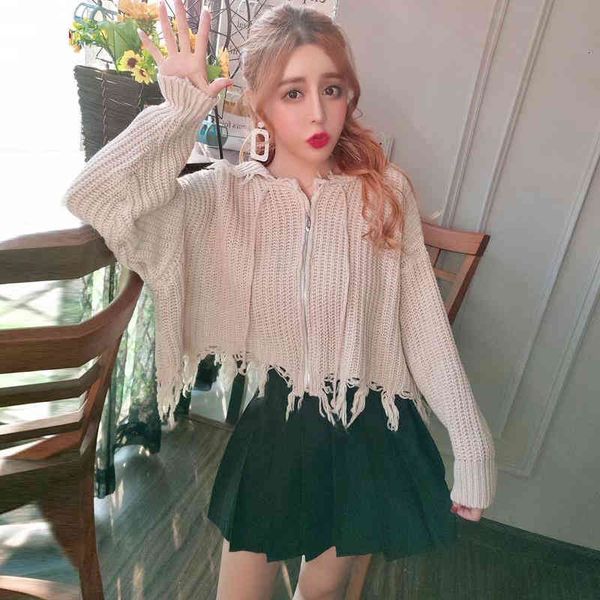 women's sweaters colheita com capuz camisola sólida borla roupas femininas coreano moda cardigan zÃper suéteres mulher casual streetwea, White;black
women's sweaters colheita com capuz camisola sólida borla roupas femininas coreano moda cardigan zÃper suéteres mulher casual streetwea, White;black