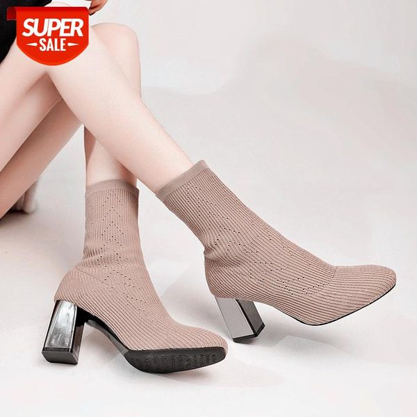 fashion ankle boots for women elastic stretch sock boots square heels autumn booties pointed toe shoes zapatos mujer 2020 #qk1e, Black
fashion ankle boots for women elastic stretch sock boots square heels autumn booties pointed toe shoes zapatos mujer 2020 #qk1e, Black