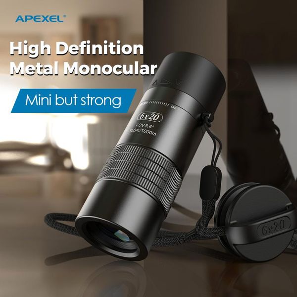 telescope & binoculars apexel monocular 6x20m close hand focus glass lenses bak4 prism with lanyard for birdwatching traveling magnification
telescope & binoculars apexel monocular 6x20m close hand focus glass lenses bak4 prism with lanyard for birdwatching traveling magnification