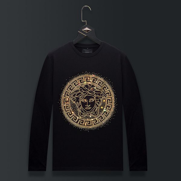 fashion fleece hoodies european autumn long sleeve t shirt men's diamond brand thin bottomed large round neck top, Black
fashion fleece hoodies european autumn long sleeve t shirt men's diamond brand thin bottomed large round neck top, Black
