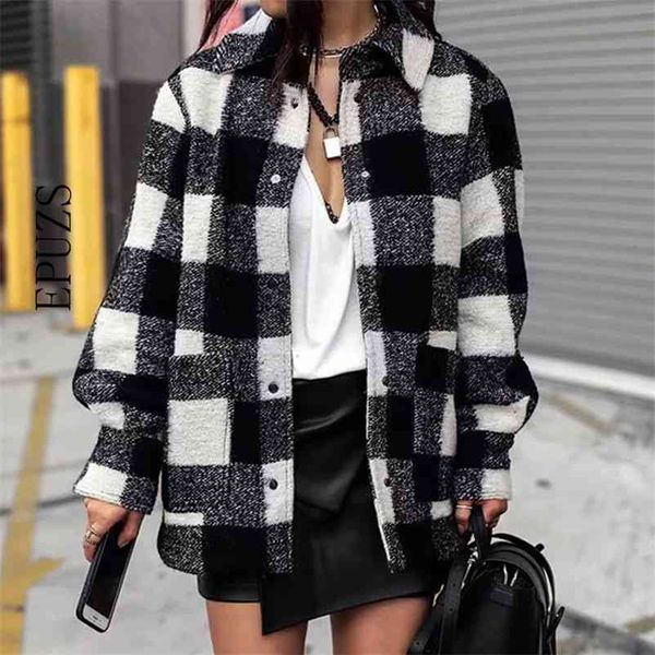 vintage women elegant plaid jackets winter fashion ladies patchwork coats female thick woolen jacket girls oversize outfit 210521, Black;brown
vintage women elegant plaid jackets winter fashion ladies patchwork coats female thick woolen jacket girls oversize outfit 210521, Black;brown