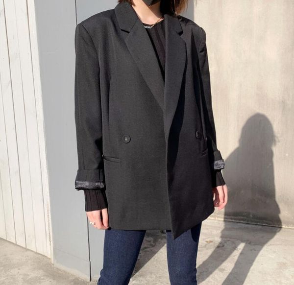 suits 2021 loose wool blazer female blue / black f6wq, White;black
suits 2021 loose wool blazer female blue / black f6wq, White;black