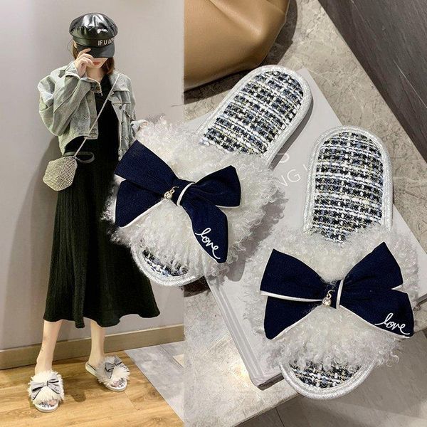 curly fur slippers women silk bow-knot cotton slides colors block lattices fabic ladies shoes open toe lamb furry indoor pantufa, Black
curly fur slippers women silk bow-knot cotton slides colors block lattices fabic ladies shoes open toe lamb furry indoor pantufa, Black