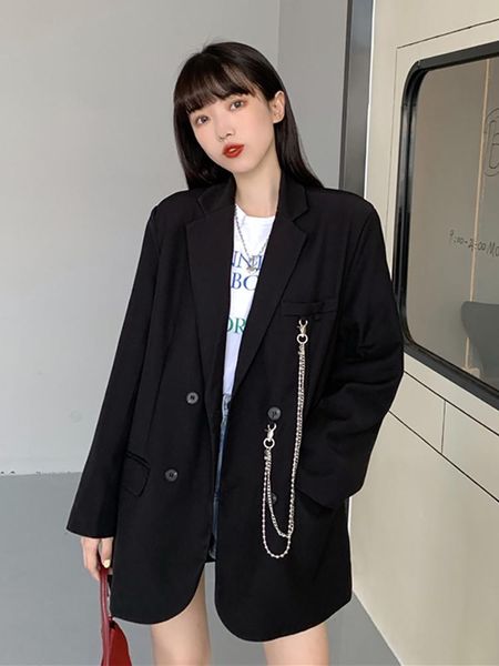 women's suits & blazers black suit jacket early spring and autumn 2021 style fashion casual long-sleeved coat, White;black
women's suits & blazers black suit jacket early spring and autumn 2021 style fashion casual long-sleeved coat, White;black